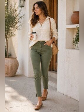 Wit & Wisdom AbSolution Olive Skinny Pants Size 2 Laurel Oak Mid Rise Ankle